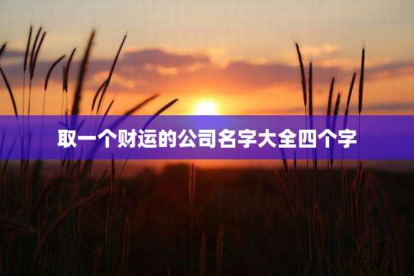取一个财运的公司名字大全四个字