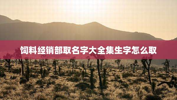 饲料经销部取名字大全集生字怎么取