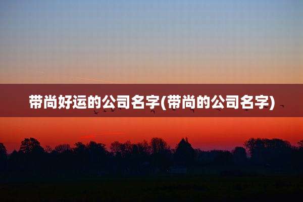 带尚好运的公司名字(带尚的公司名字)