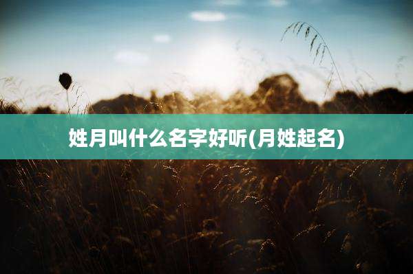 姓月叫什么名字好听(月姓起名)