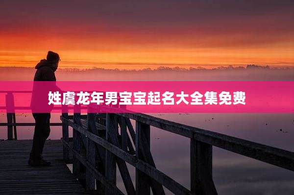 姓虞龙年男宝宝起名大全集免费
