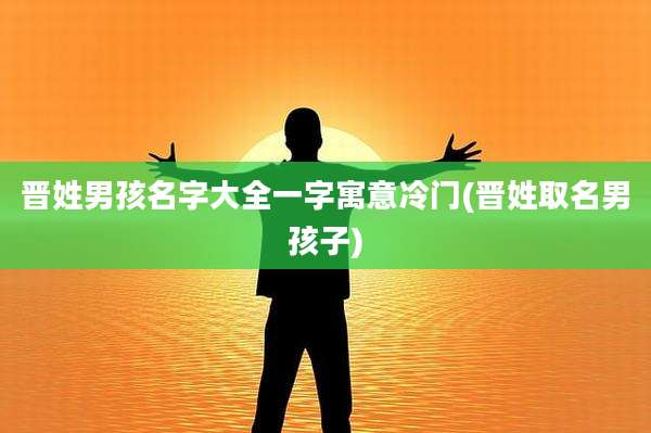 晋姓男孩名字大全一字寓意冷门(晋姓取名男孩子)