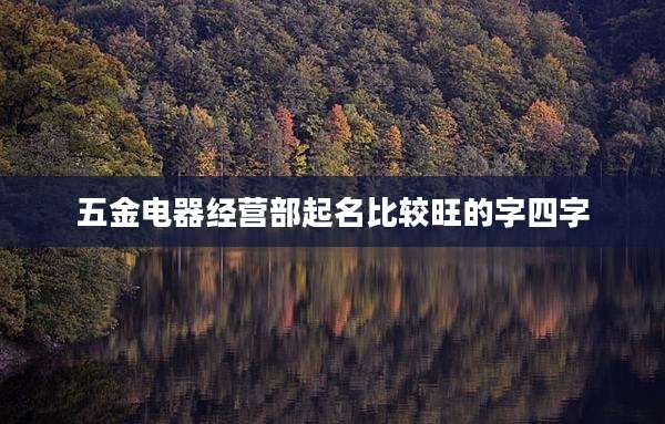 五金电器经营部起名比较旺的字四字