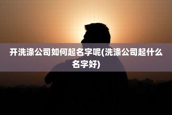 开洗涤公司如何起名字呢(洗涤公司起什么名字好)