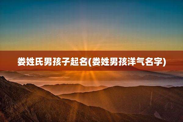 娄姓氏男孩子起名(娄姓男孩洋气名字)