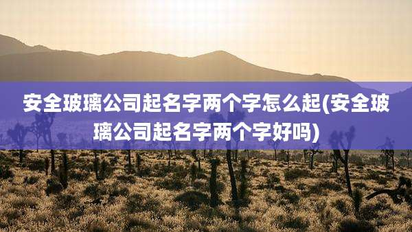 安全玻璃公司起名字两个字怎么起(安全玻璃公司起名字两个字好吗)