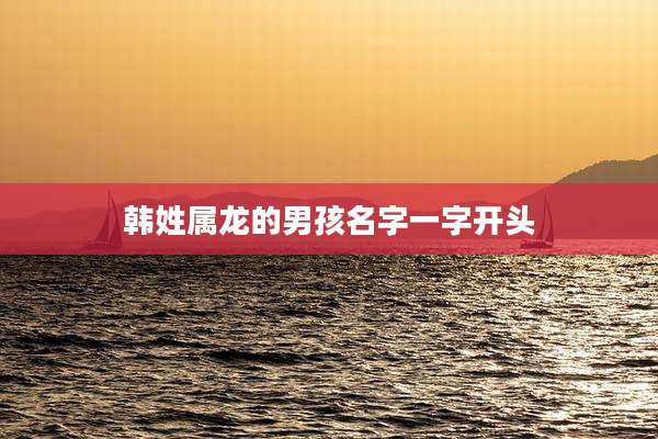韩姓属龙的男孩名字一字开头