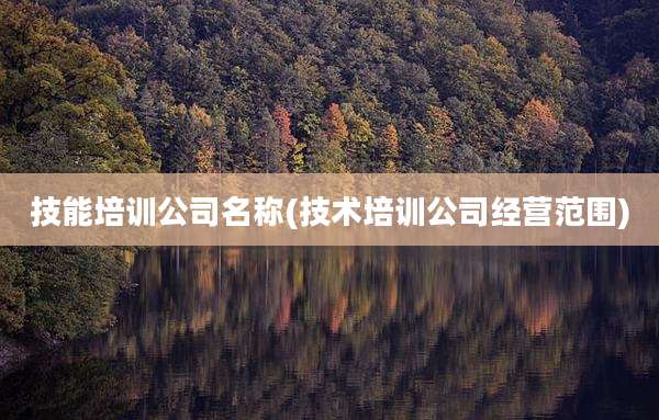 技能培训公司名称(技术培训公司经营范围)