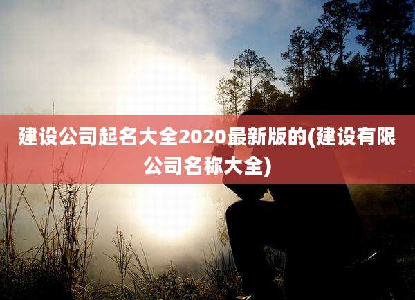 建设公司起名大全2020最新版的(建设有限公司名称大全)
