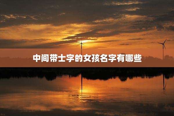 中间带士字的女孩名字有哪些