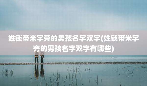 姓锁带米字旁的男孩名字双字(姓锁带米字旁的男孩名字双字有哪些)