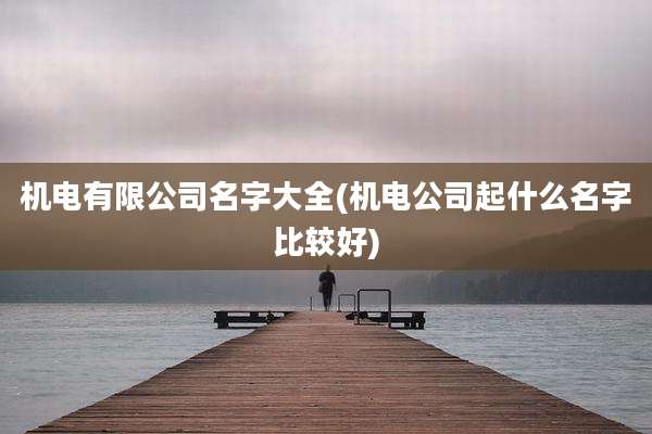 机电有限公司名字大全(机电公司起什么名字比较好)
