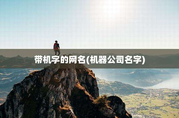带机字的网名(机器公司名字)