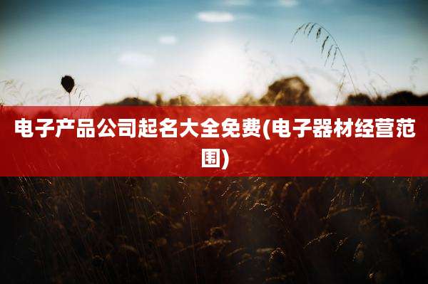 电子产品公司起名大全免费(电子器材经营范围)