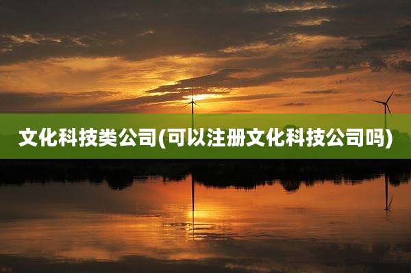 文化科技类公司(可以注册文化科技公司吗)