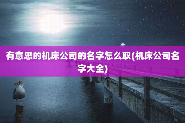 有意思的机床公司的名字怎么取(机床公司名字大全)