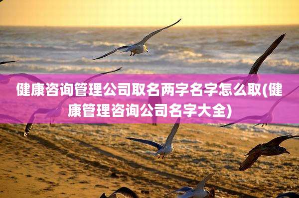 健康咨询管理公司取名两字名字怎么取(健康管理咨询公司名字大全)