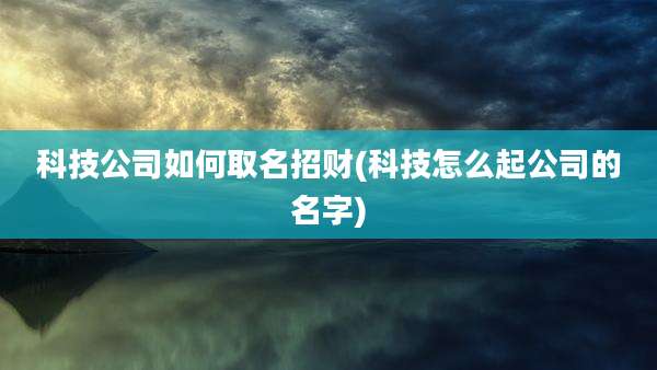 科技公司如何取名招财(科技怎么起公司的名字)