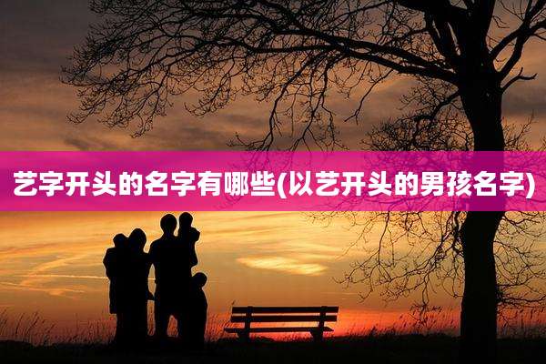 艺字开头的名字有哪些(以艺开头的男孩名字)