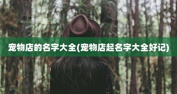 宠物店的名字大全(宠物店起名字大全好记)