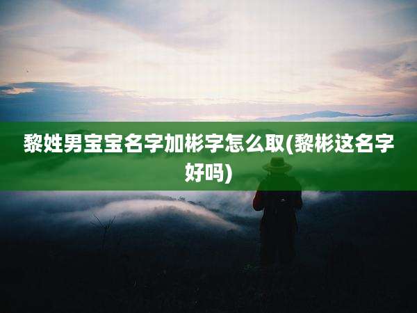 黎姓男宝宝名字加彬字怎么取(黎彬这名字好吗)