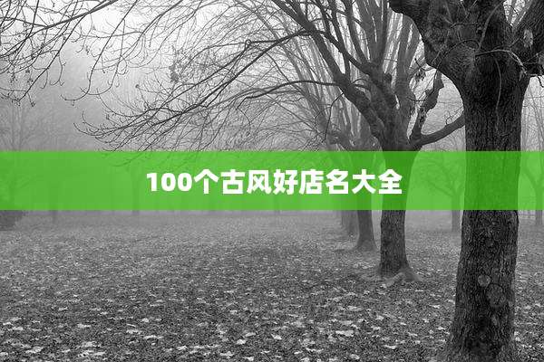 100个古风好店名大全