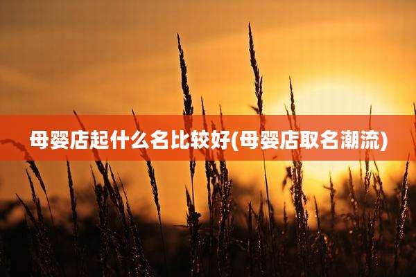 母婴店起什么名比较好(母婴店取名潮流)