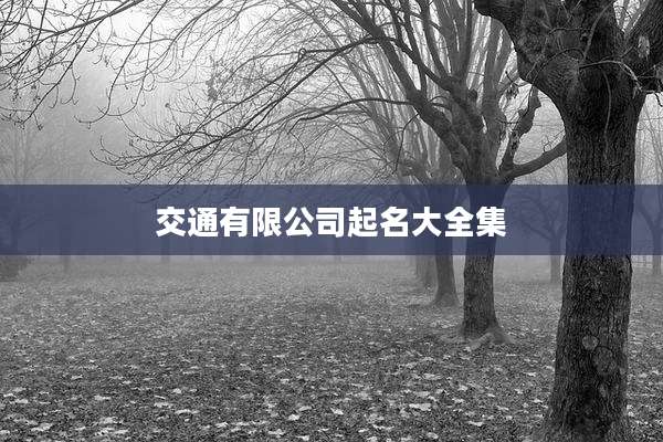交通有限公司起名大全集