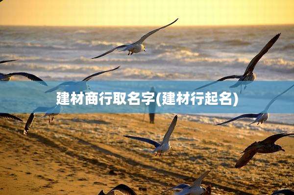 建材商行取名字(建材行起名)