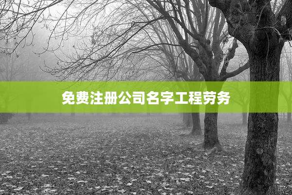 免费注册公司名字工程劳务