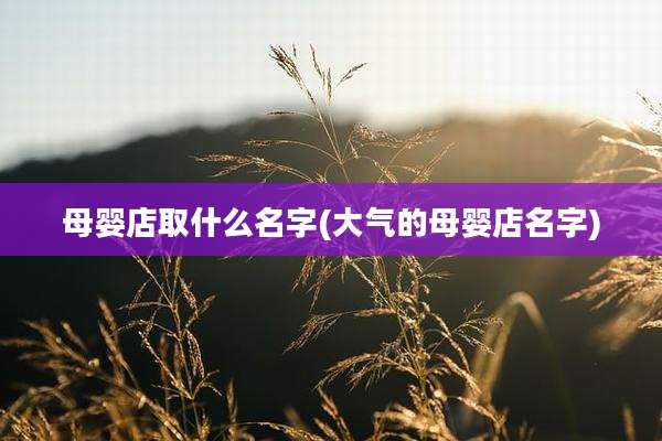 母婴店取什么名字(大气的母婴店名字)