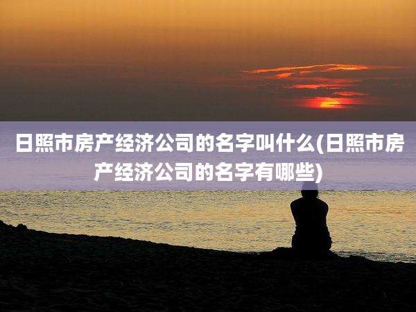 日照市房产经济公司的名字叫什么(日照市房产经济公司的名字有哪些)