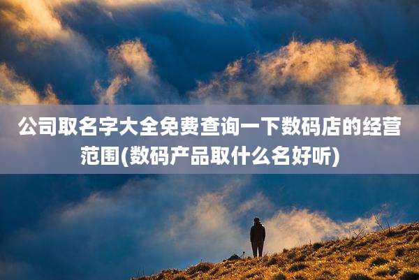 公司取名字大全免费查询一下数码店的经营范围(数码产品取什么名好听)