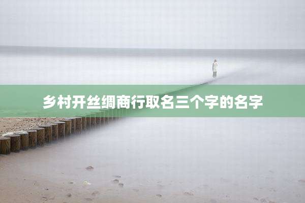 乡村开丝绸商行取名三个字的名字