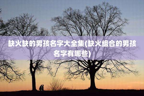 缺火缺的男孩名字大全集(缺火组合的男孩名字有哪些)