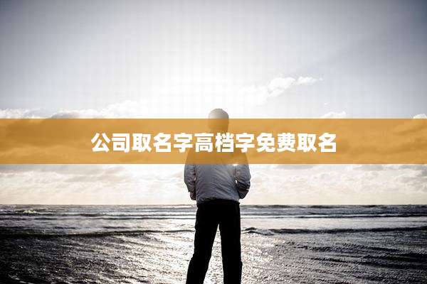公司取名字高档字免费取名