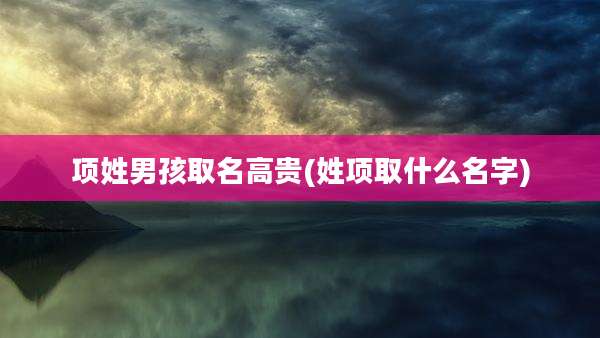 项姓男孩取名高贵(姓项取什么名字)