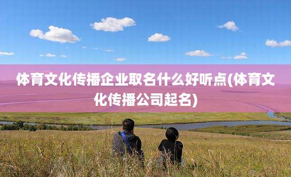 体育文化传播企业取名什么好听点(体育文化传播公司起名)