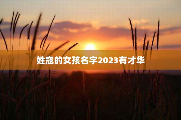 姓寇的女孩名字2023有才华