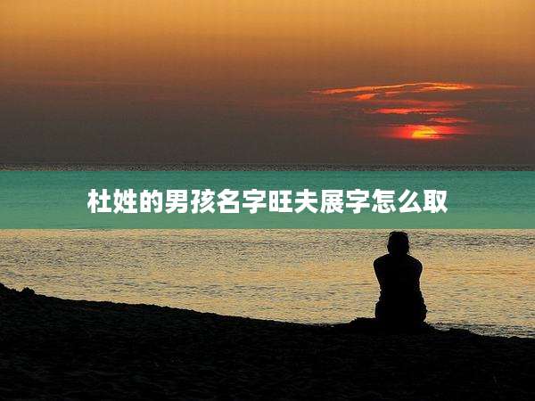 杜姓的男孩名字旺夫展字怎么取