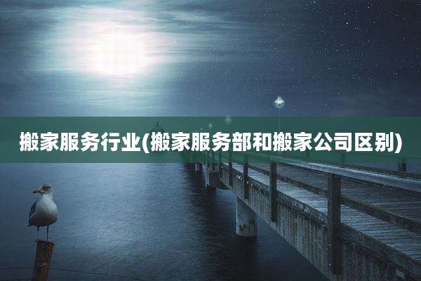 搬家服务行业(搬家服务部和搬家公司区别)