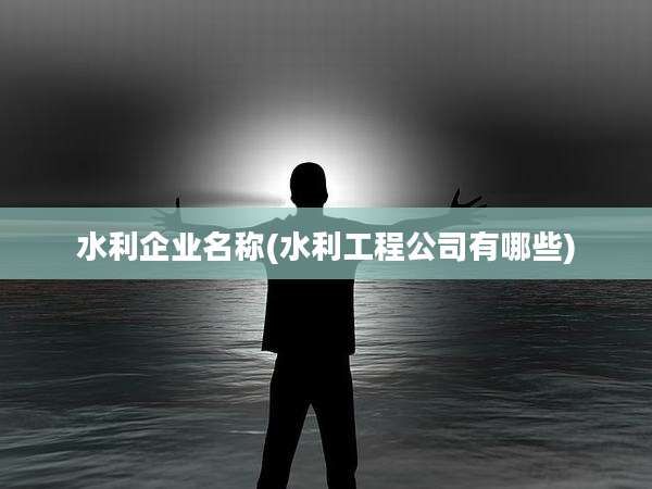 水利企业名称(水利工程公司有哪些)