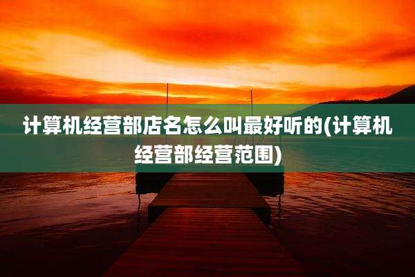 计算机经营部店名怎么叫最好听的(计算机经营部经营范围)