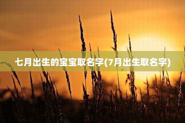 七月出生的宝宝取名字(7月出生取名字)