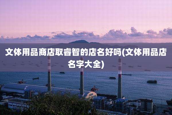 文体用品商店取睿智的店名好吗(文体用品店名字大全)
