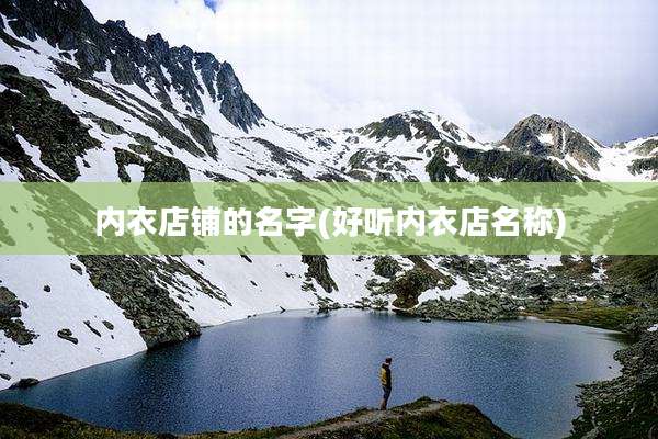 内衣店铺的名字(好听内衣店名称)