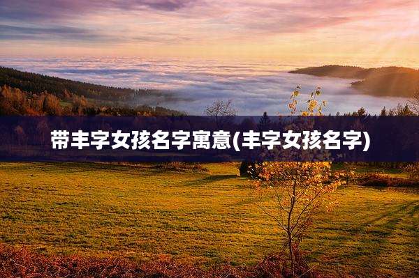 带丰字女孩名字寓意(丰字女孩名字)