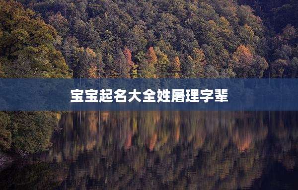 宝宝起名大全姓屠理字辈