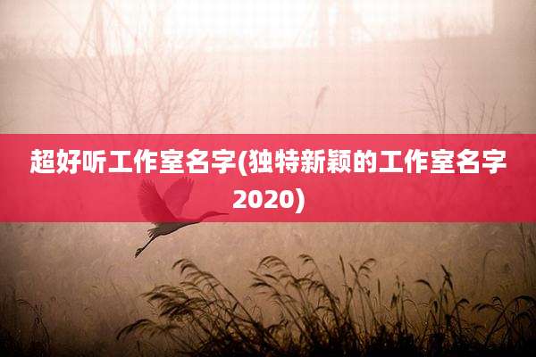 超好听工作室名字(独特新颖的工作室名字2020)