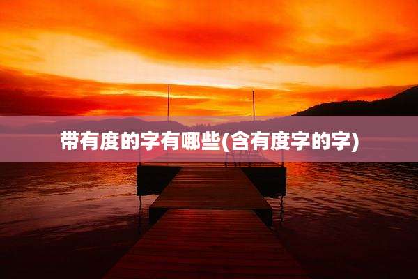 带有度的字有哪些(含有度字的字)